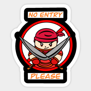 No entry please cute style Sticker